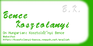 bence kosztolanyi business card